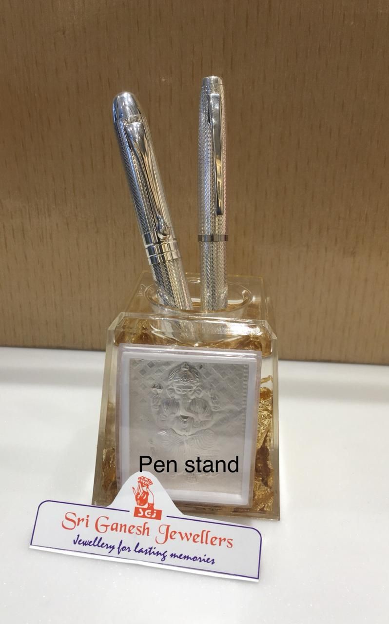 Silver Pens and Stand Set